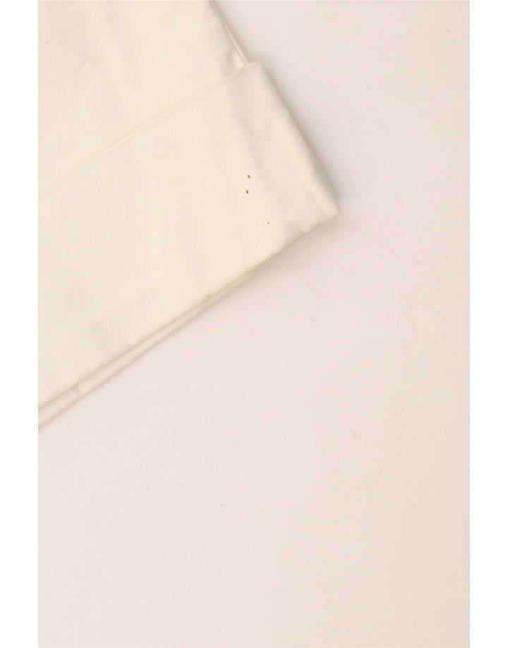 CALVIN KLEIN Pantaloni Capri slim da donna US 12 Large W34 L19 Bianco sporco