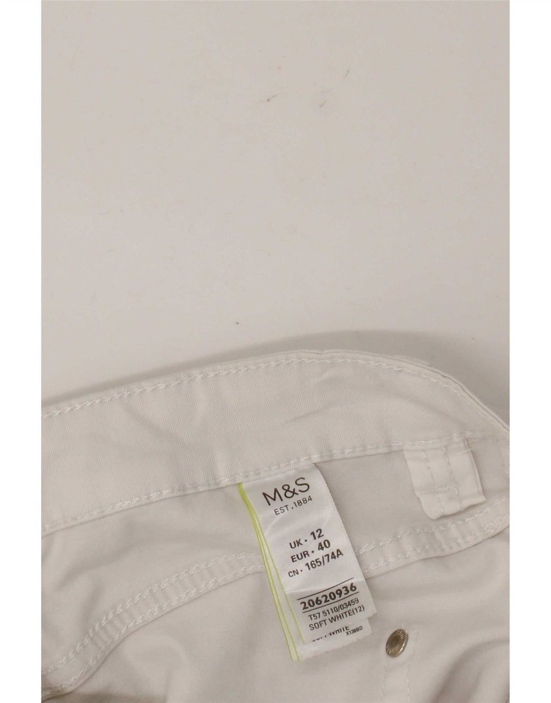 Pantaloni Capri da donna Marks & Spencer UK 12 Medium W32 L21 Bianco