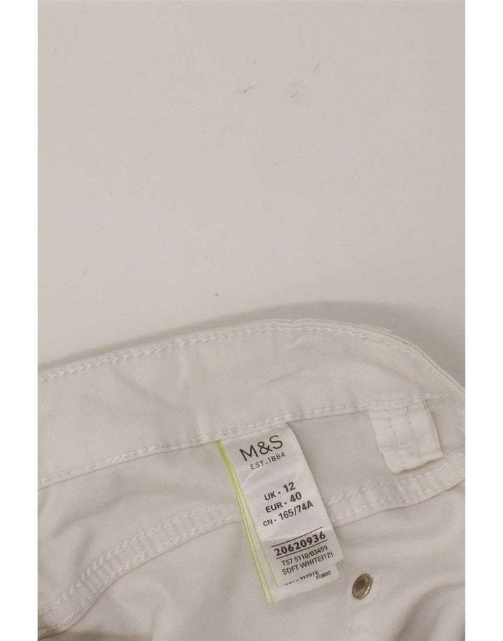 Pantaloni Capri da donna Marks & Spencer UK 12 Medium W32 L21 Bianco