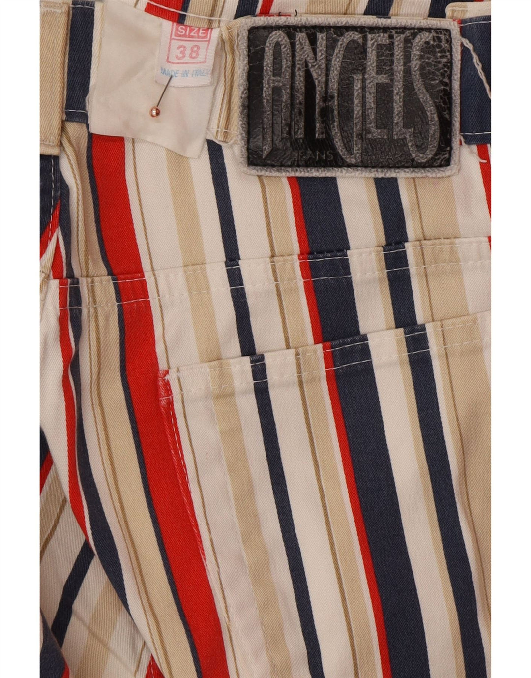 ANGELS Jeans corti da donna EU 38 medio W28 L25 a righe multicolori