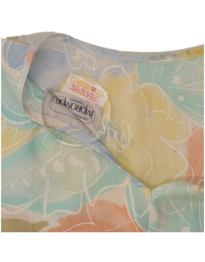 Top corto da donna improvvisato in camicetta UK 10 Piccolo poliestere floreale multicolore