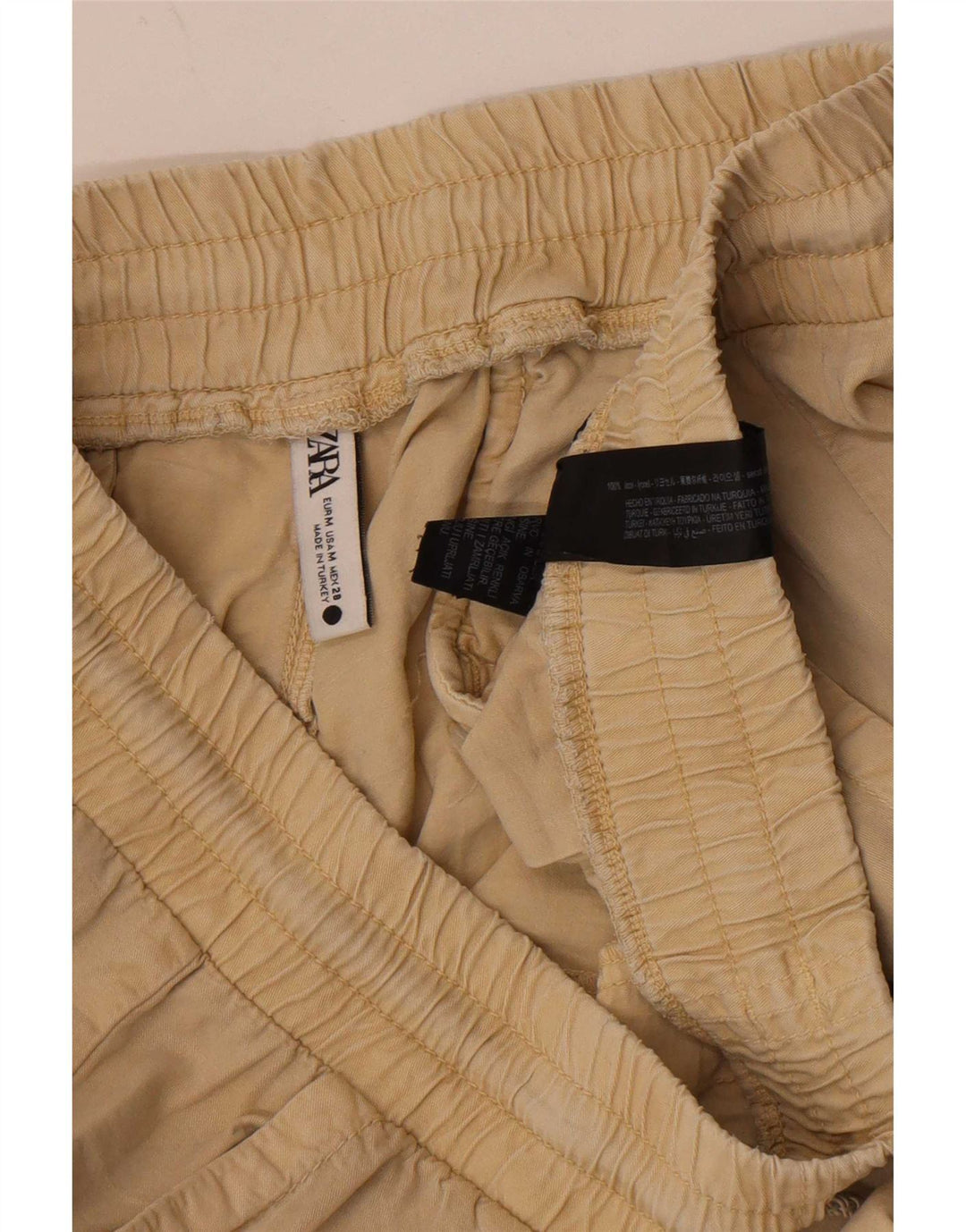 Pantaloni casual da jogging da donna Zara medi W28 L26 Lyocell beige