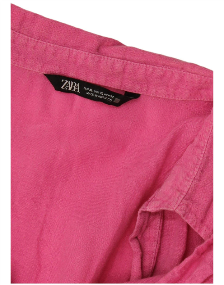 Camicetta a maniche corte da donna ZARA UK 18 XL Rosa