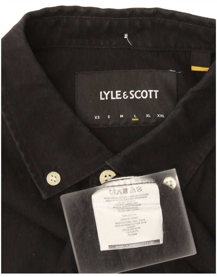 Camicia da uomo Lyle & Scott grande in cotone nero