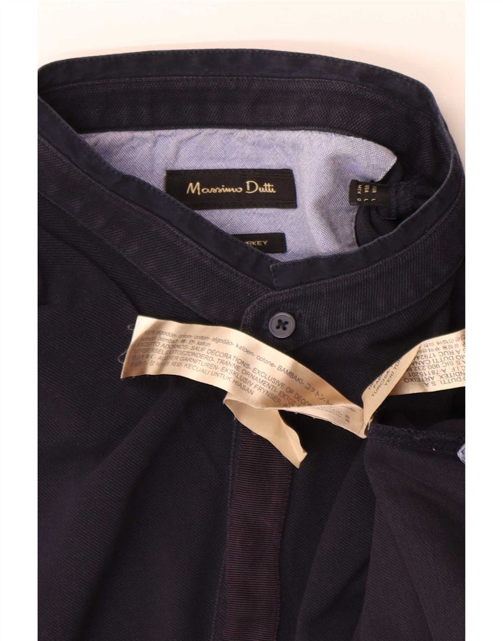 Polo da uomo Massimo Dutti grande in cotone blu navy