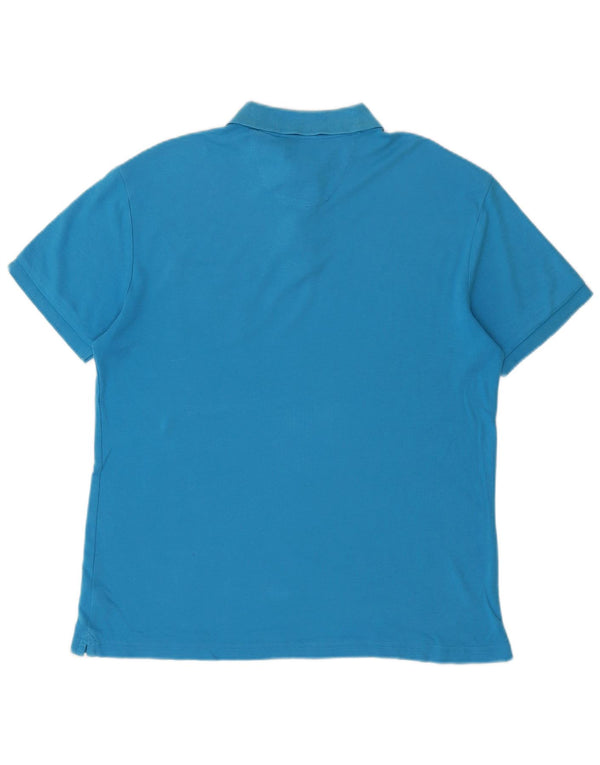 Polo da uomo su misura CHAPS in cotone blu medio