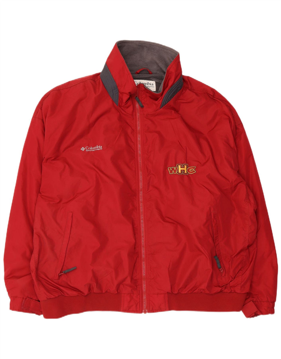 COLUMBIA Giacca a vento oversize da uomo UK 46 3XL Rosso Colourblock