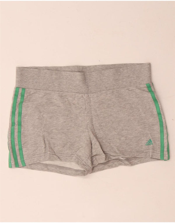 Pantaloncini sportivi grafici da donna Adidas UK 14 cotone chiazzato grigio medio