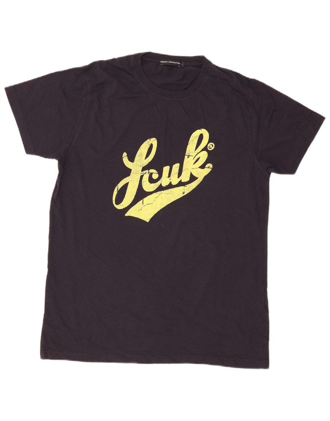 T-shirt grafica da uomo French Connection Top grande in cotone nero