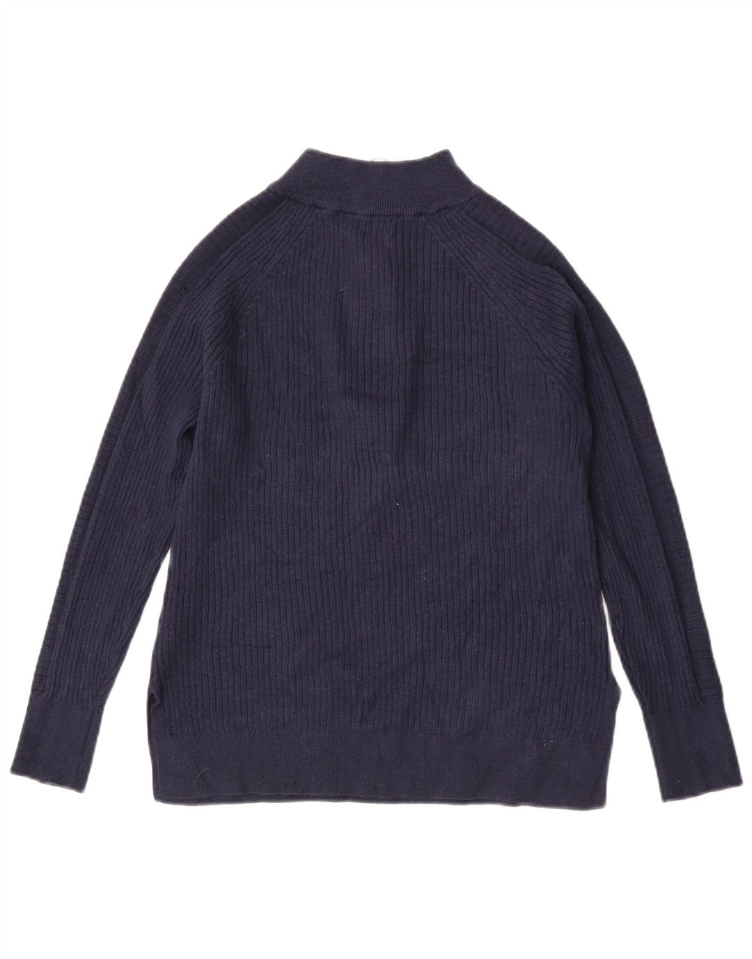 Maglione maglione con collo con zip da donna Marks & Spencer UK 10 piccolo blu navy