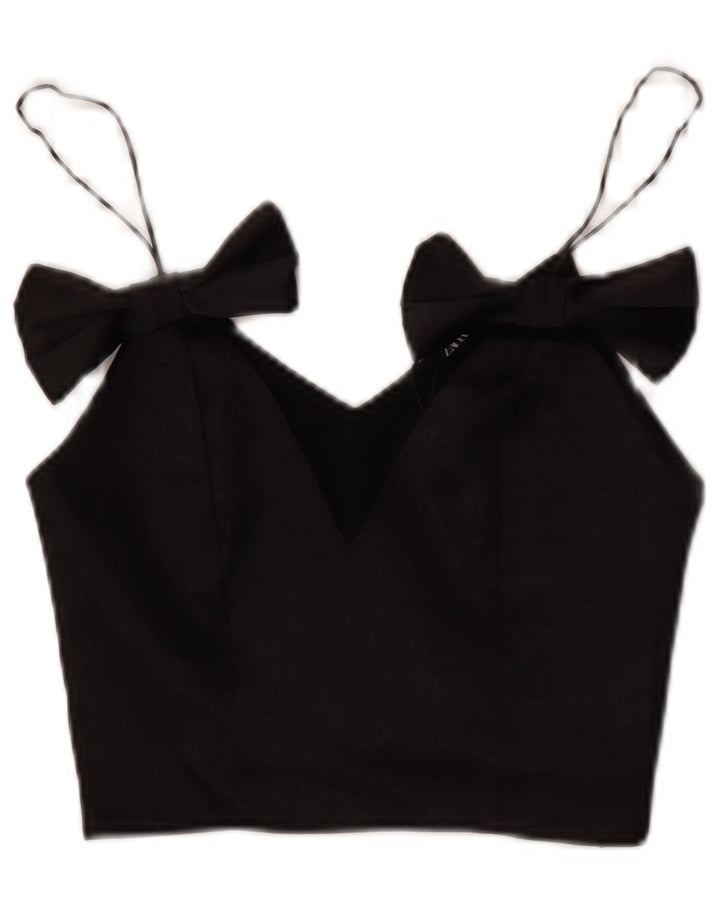 Canotta corta da donna Zara UK 4 XS poliestere nero