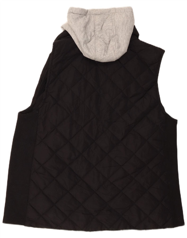 Gilet trapuntato con cappuccio da donna Marks & Spencer UK 18 XL poliestere nero