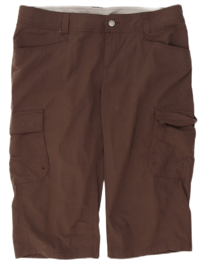 Pantaloncini cargo Columbia Bermuda da donna US 12 Large W36 Nylon marrone