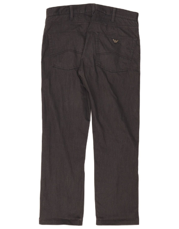 Pantaloni casual dritti da uomo Armani W34 L29 in cotone grigio