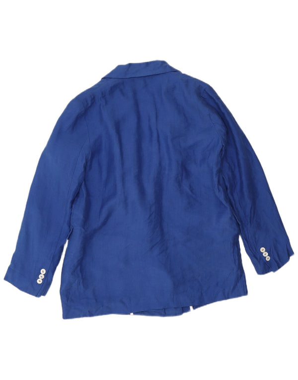 Giacca blazer oversize doppio petto da donna Zara UK 6 XS blu Lyocell