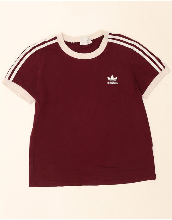 T-shirt da donna Adidas Top UK 12 cotone bordeaux medio