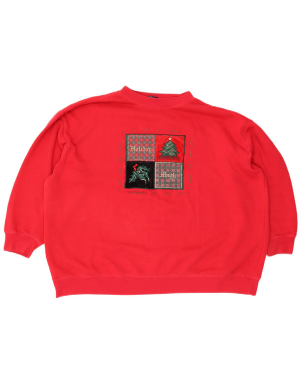 Felpa oversize con grafica da donna Honors UK 22/24 2XL Rosso