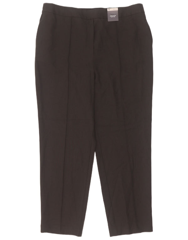 Pantaloni da abito a vita alta da donna Marks & Spencer UK 20 2XL W36 L30 Nero