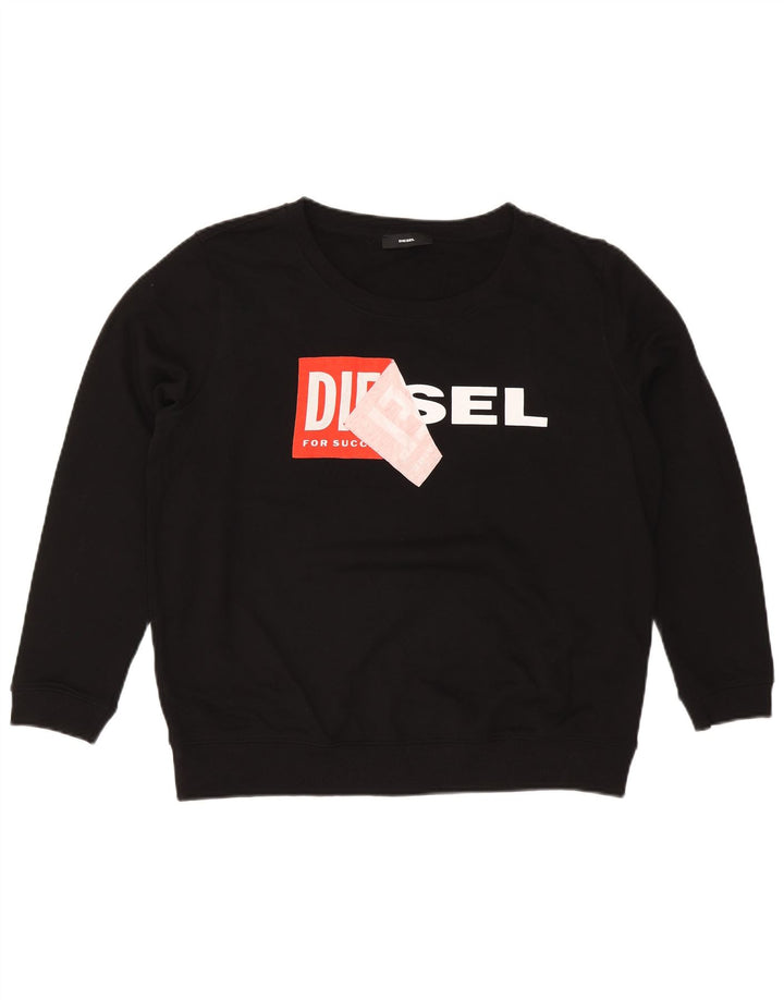 Felpa grafica da uomo Diesel Jumper XL in cotone nero