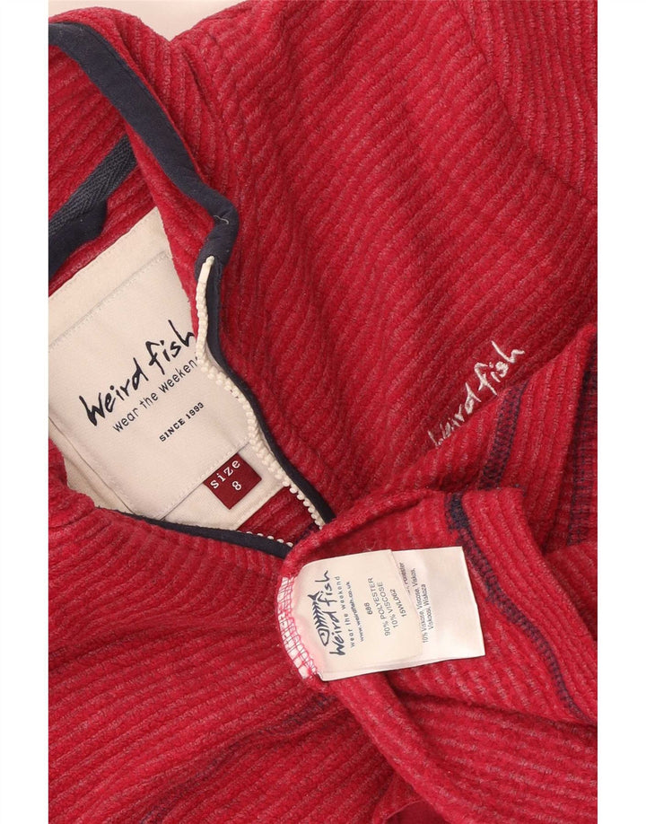 Maglione in pile da donna con collo con zip Weird Fish UK 8 piccolo poliestere rosso