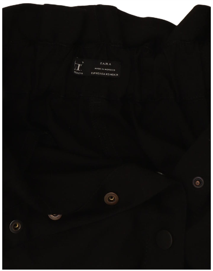 Minigonna a vita alta da donna Zara XS W24 poliestere nero