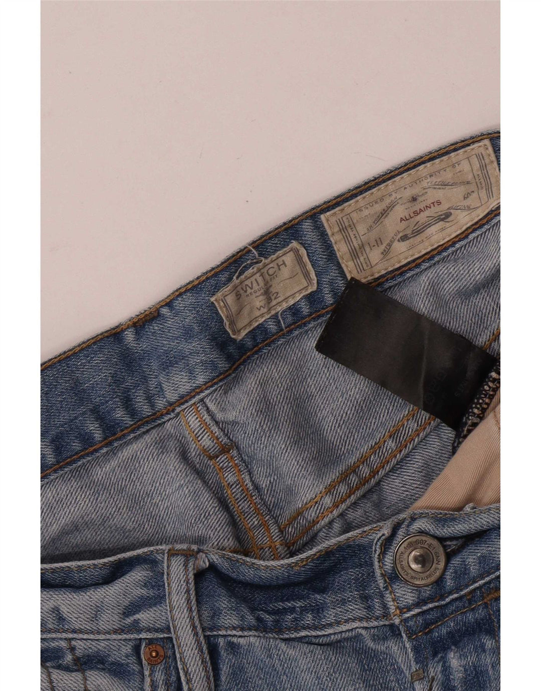Pantaloncini di jeans da uomo All Saints W32 cotone blu medio