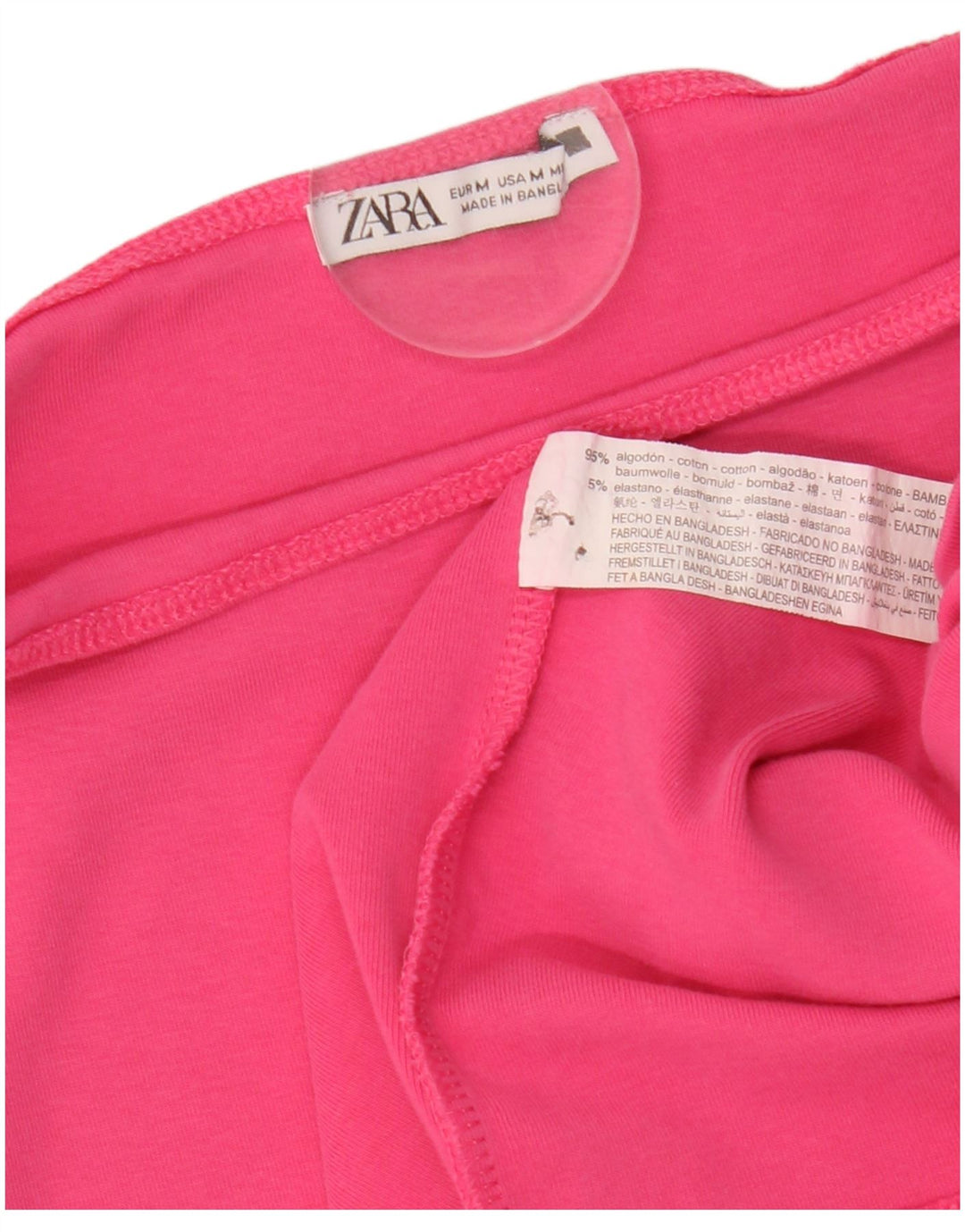 Abito Tubino ZARA Donna UK 12 Cotone Rosa Medio
