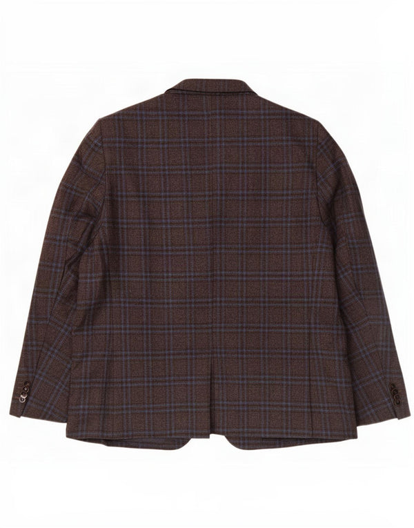 Louis Copeland Mens 2 Button Blazer Jacket EU 50 Large Brown Check