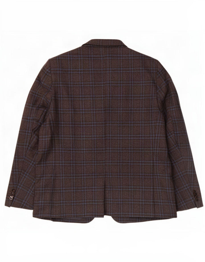 Giacca blazer da uomo a 2 bottoni Louis Copeland EU 50 grande quadretto marrone