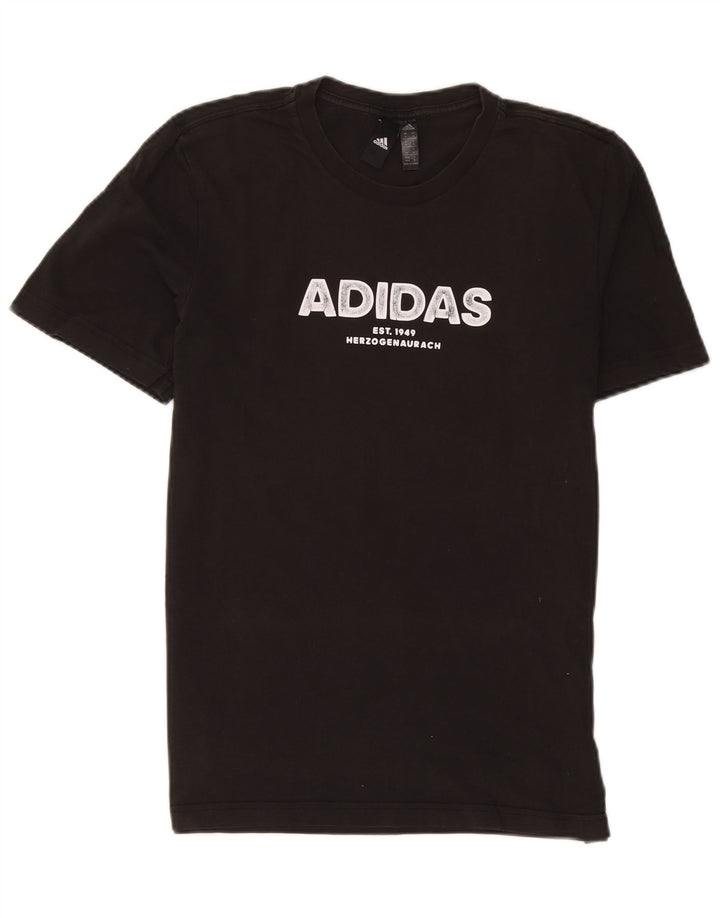 T-shirt grafica da uomo Adidas Top in cotone nero medio