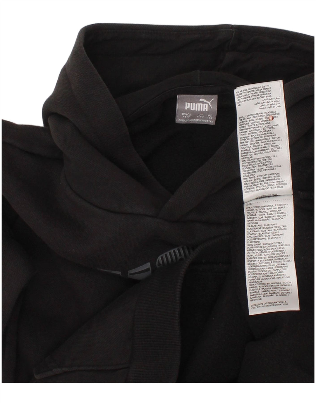 Felpa con cappuccio grafica PUMA da bambino 7-8 anni in cotone nero