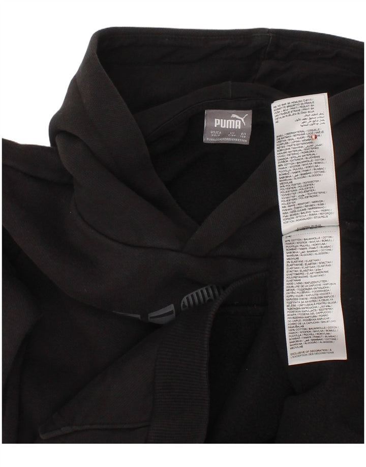 Felpa con cappuccio grafica PUMA da bambino 7-8 anni in cotone nero