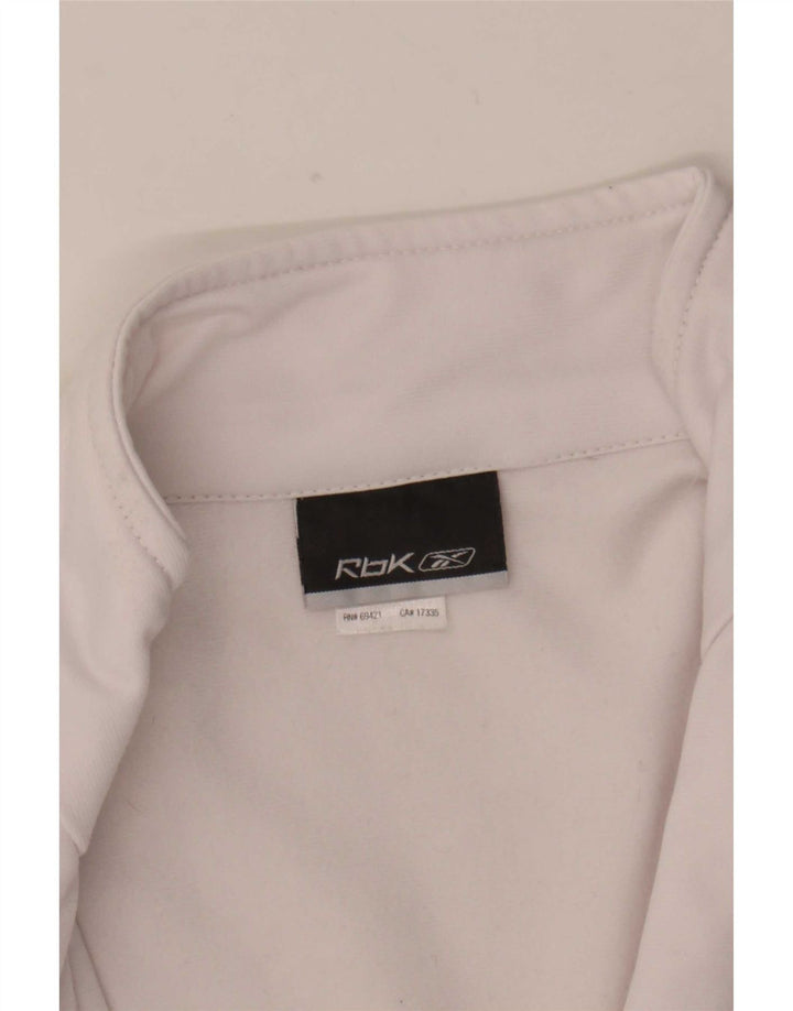 Giacca da tuta da donna Reebok UK 12 Medium White Colourblock Poliestere