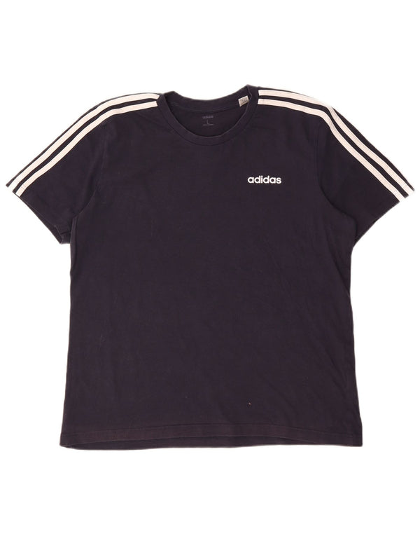 T-shirt da uomo Adidas Top Large in cotone blu navy