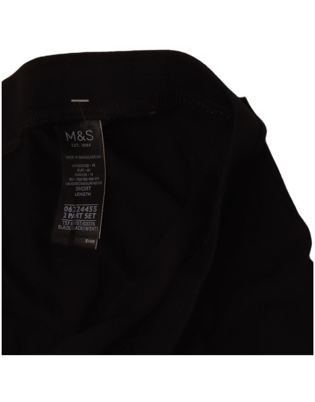 Leggings corti da donna Marks & Spencer UK 18 XL cotone nero