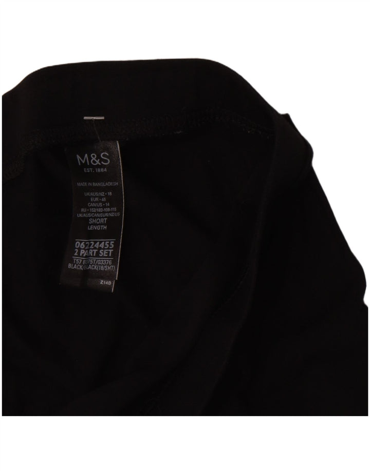 Leggings corti da donna Marks & Spencer UK 18 XL cotone nero