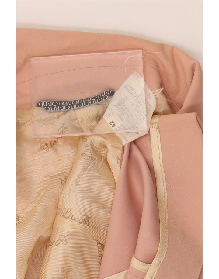LIU JO Womens Crop 3 Button Blazer Jacket IT 42 Medium Pink Acetate Vintage Liu Jo and Second-Hand Liu Jo from Messina Hembry 