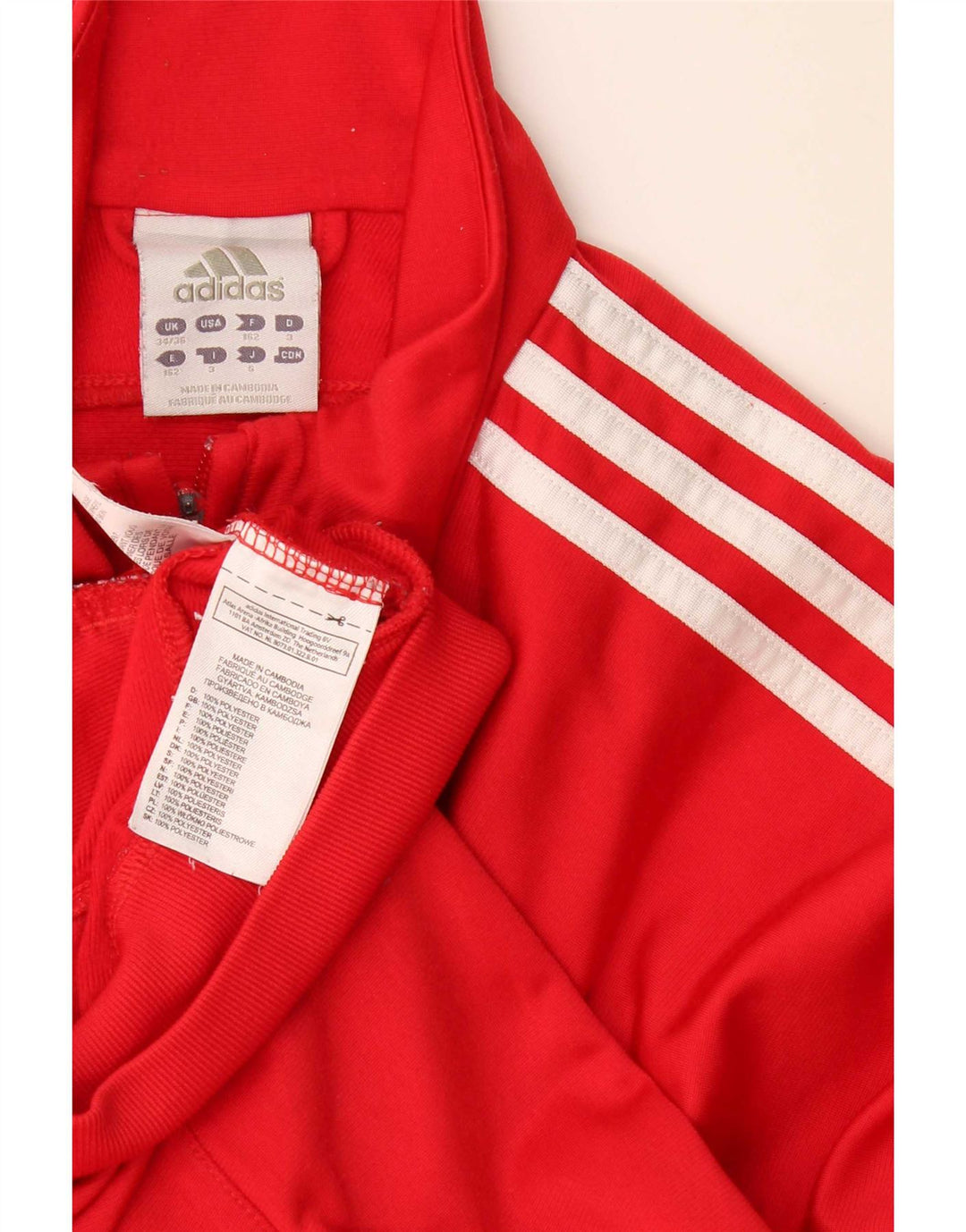 Giacca da tuta grafica da uomo Adidas UK 34/36 Small Red Colourblock