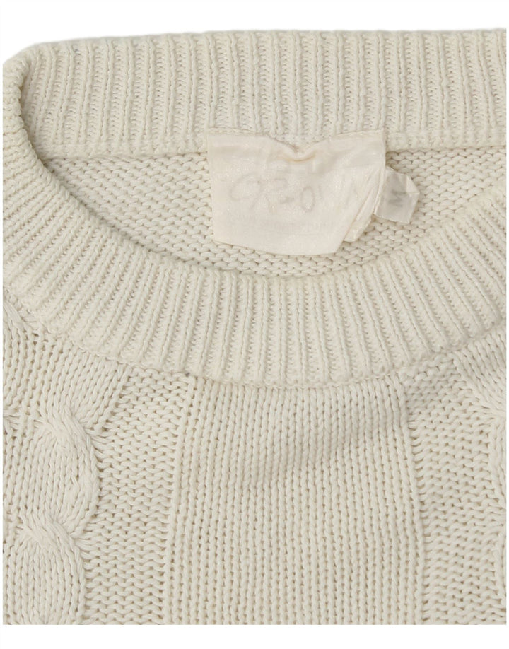 Maglione maglione girocollo da uomo CROWN bianco medio