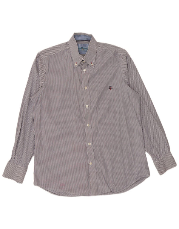 Camicia da uomo Harmont & Blaine piccola in cotone gessato blu
