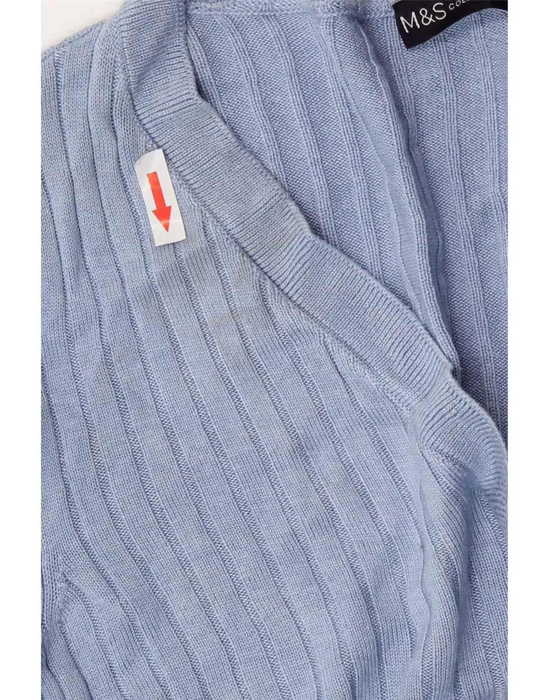 Top camicetta corta da donna Marks & Spencer UK 12 Viscosa blu medio