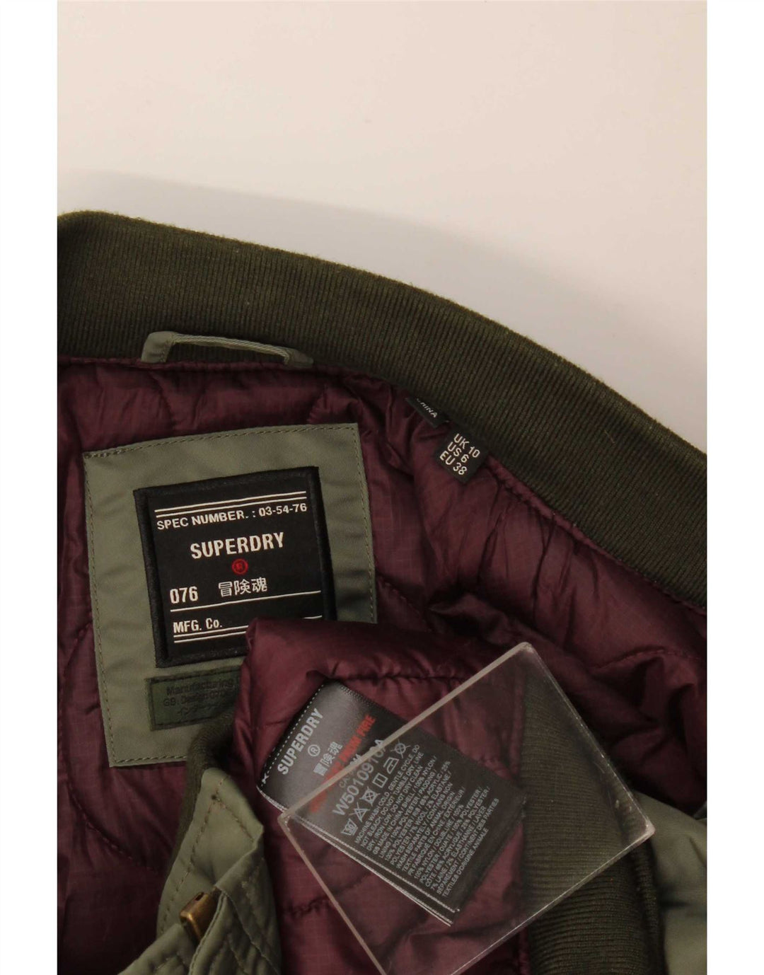 Giacca da volo oversize da donna MA-1 Superdry UK 10 Small Khaki Colorblock