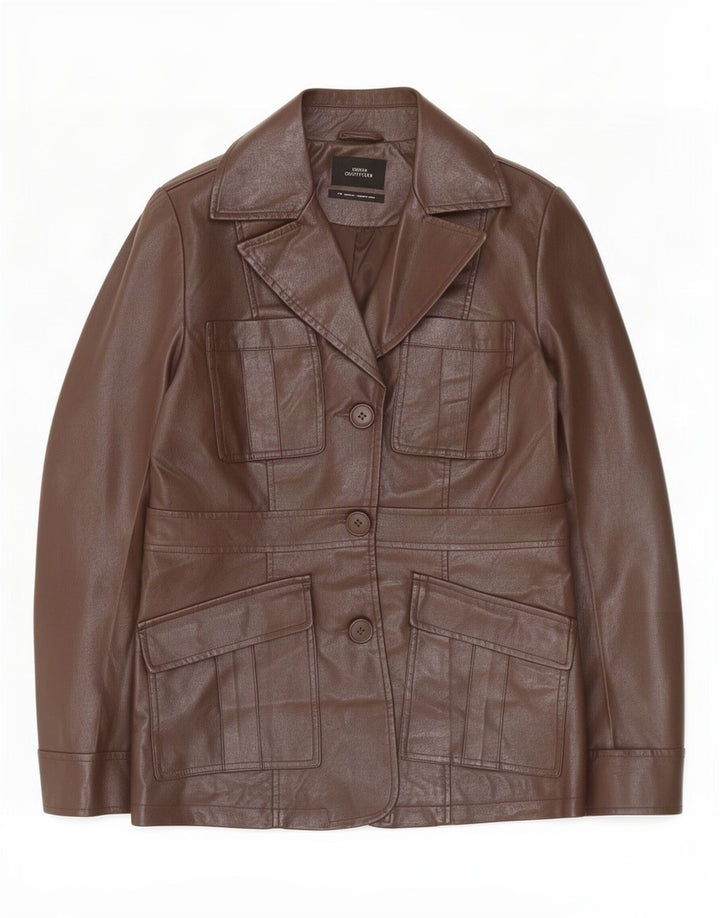 Giacca blazer da donna a 3 bottoni Urban Outfitters UK 10 piccola marrone