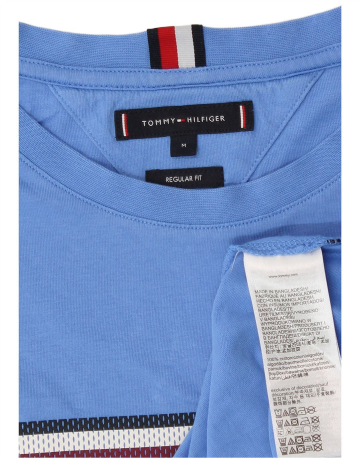 T-shirt grafica da uomo con vestibilità regolare Tommy Hilfiger Top in cotone blu medio