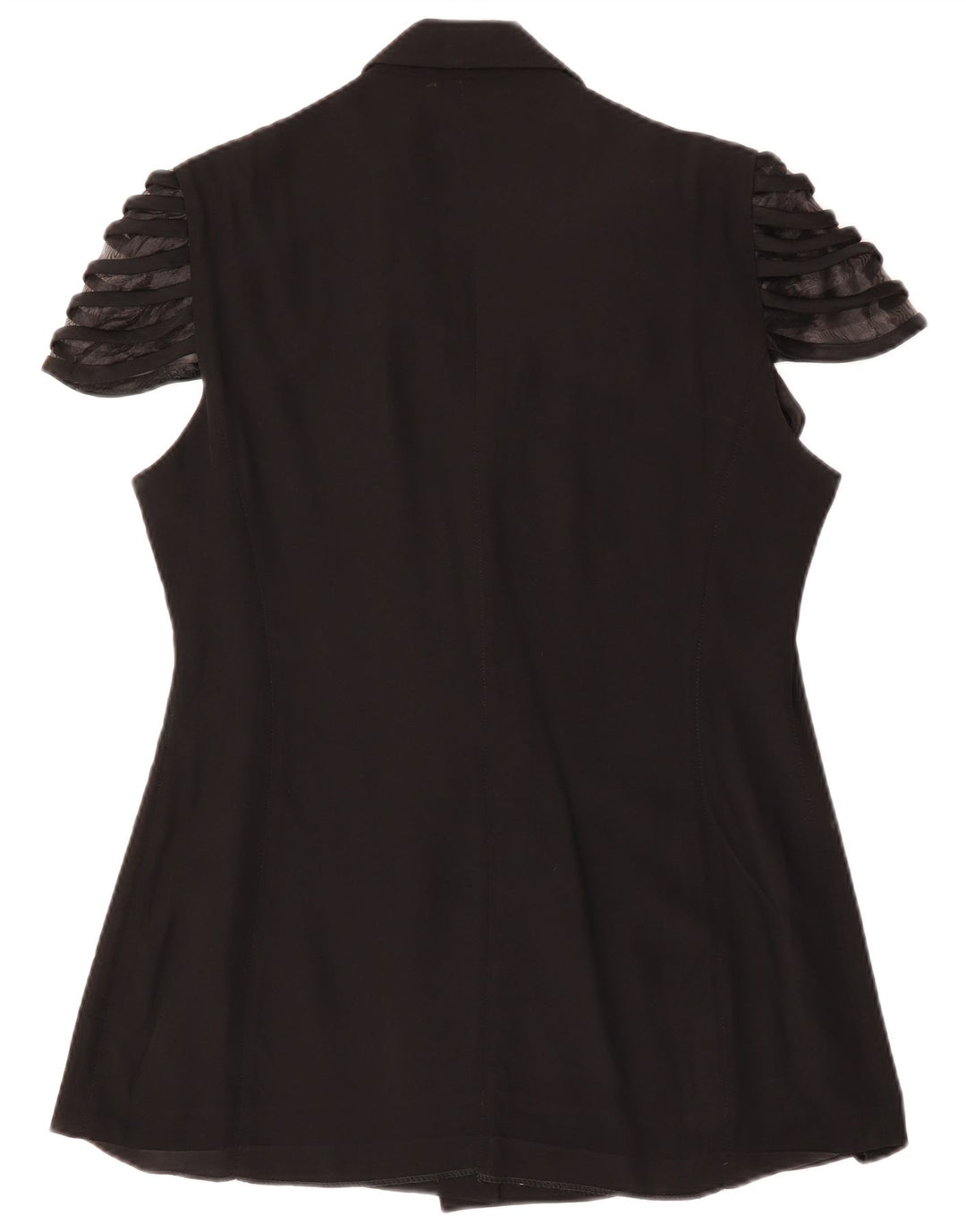 Giacca blazer vintage da donna a maniche corte a 1 bottone IT 48 XL acetato nero