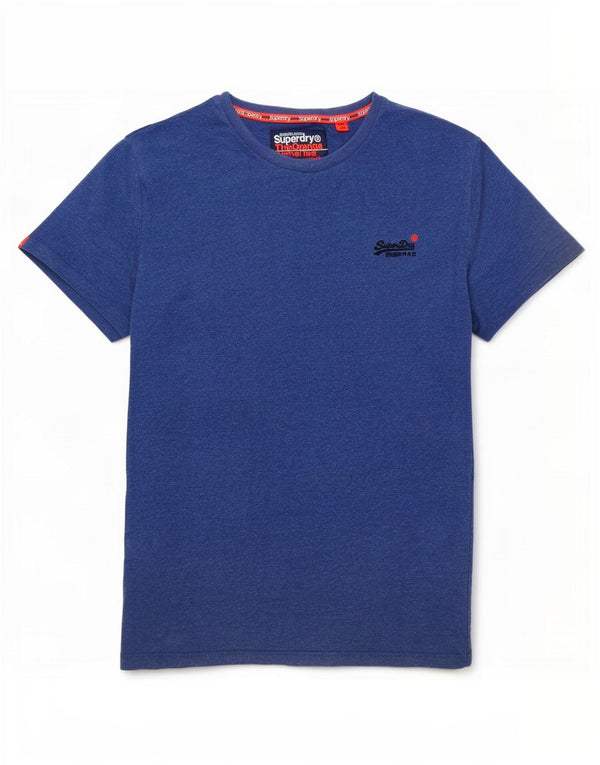T-shirt da uomo Superdry Top Small in cotone chiazzato blu