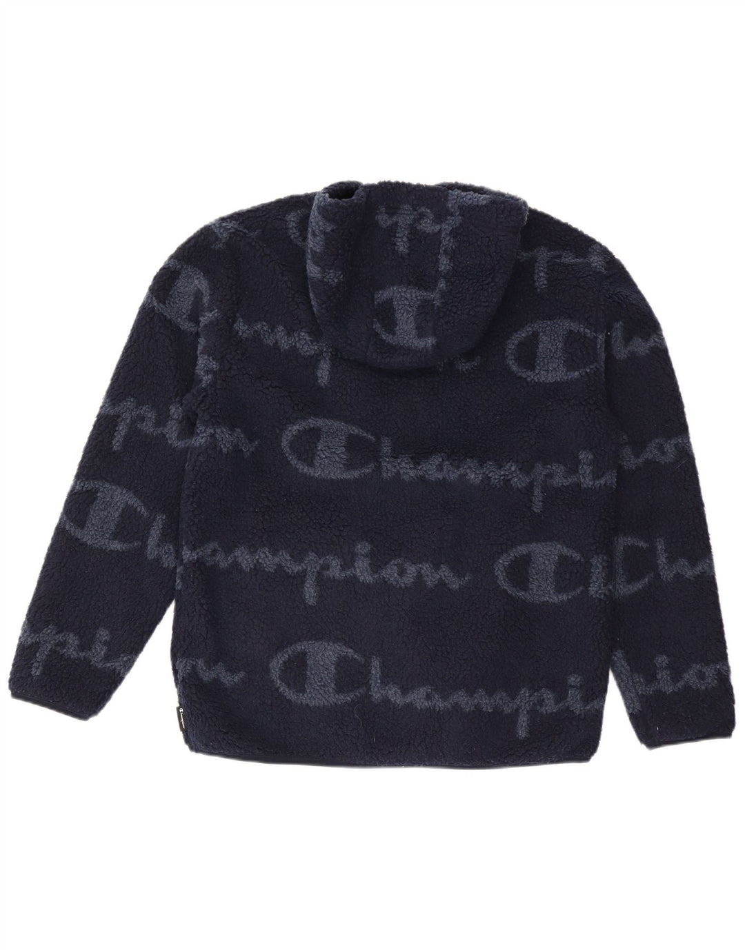 Maglione in pile con cappuccio grafico da uomo Champion medio poliestere blu navy