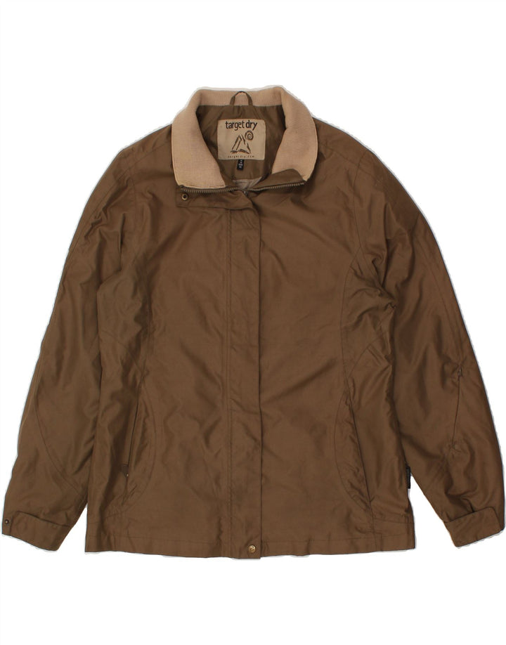 VINTAGE Womens Windbreaker Jacket UK 14 Medium Brown Polyester Vintage Vintage and Second-Hand Vintage from Messina Hembry 