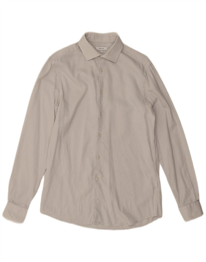 Camicia da uomo Reiss in cotone bianco medio