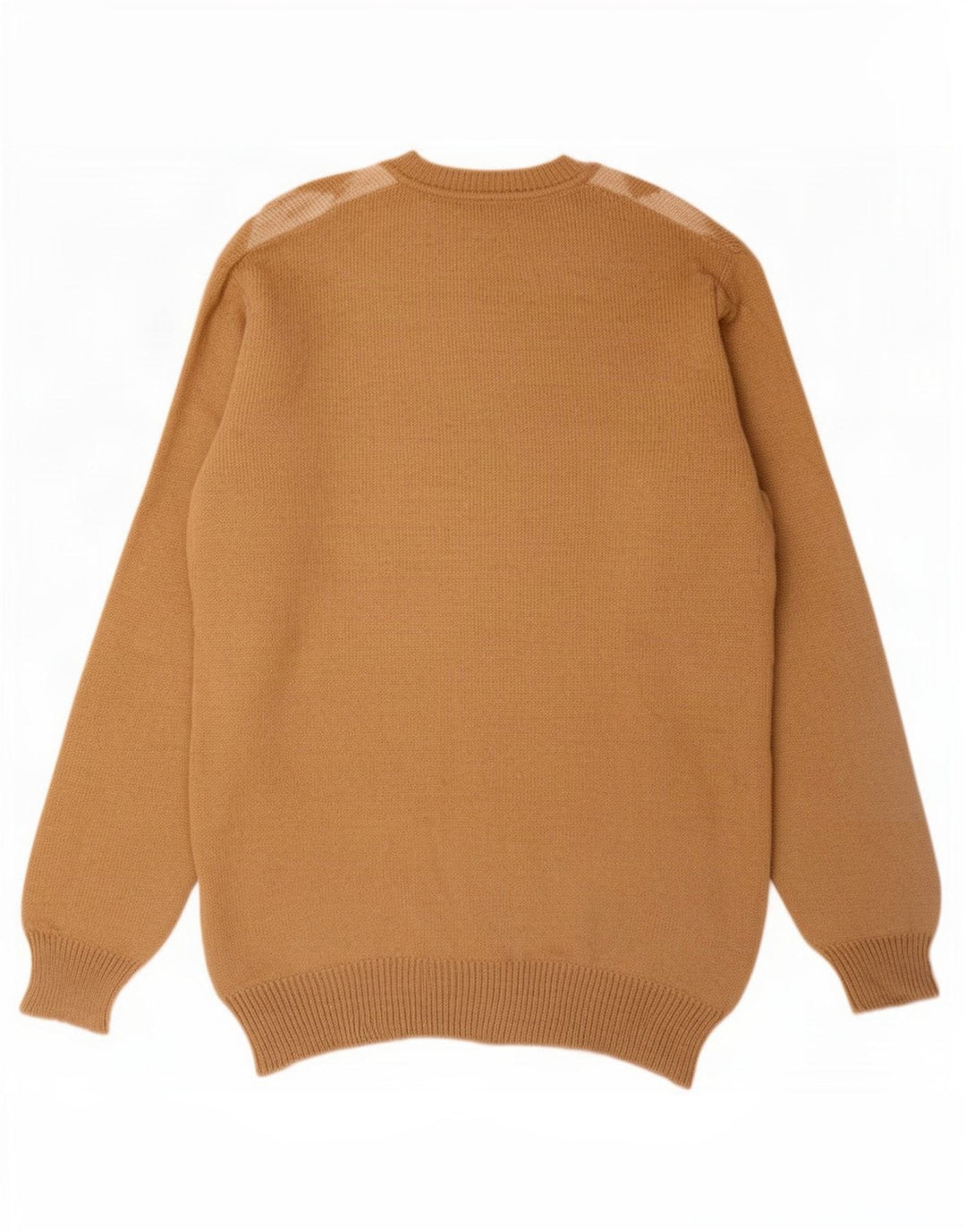 Maglione da uomo con scollo a V Colombo, lana di alpaca beige medio a rombi/diamanti